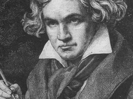 Engraving of Ludwig Van Beethoven (1770-1827) after painting by J. C. Stieler.
