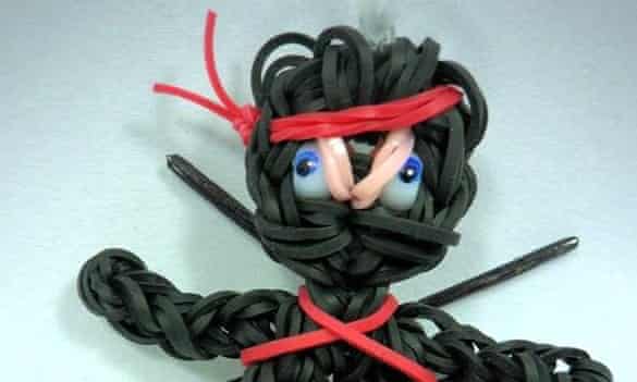 A ninja charm made from loom bands.