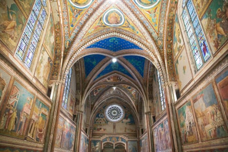 Interior of the San Francesco basilica in Assisi.