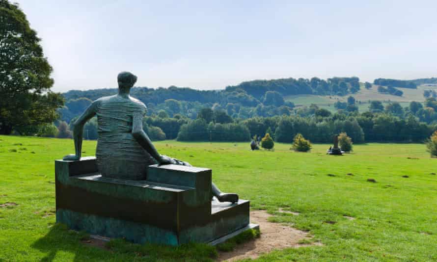 Henry Moore's 'Draped Seated Woman' at Yorkshire sculpture park.