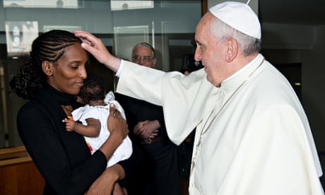 Pope Francis meets Meriam Ibrahim at the Vatican