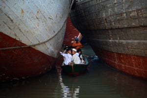 Jakarta, Indonesia: People arrive by boat to attend the morning prayer at the historic Sunda Kelapa port district.