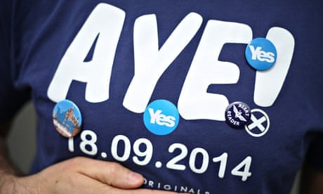 Pro-independece activist wears an 'aye' t-shirt