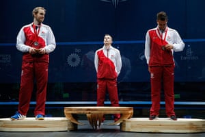 Squash TJ: Nick Matthew is disbelief as his name is announced as the gold medal winner