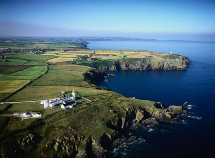 Looking down on Lizard Lighthouse and Lizard Point, the southernmost tip of Cornwall