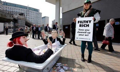 robin hood Campaigners get their message across in London.