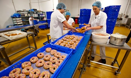 Doughnut production at Gregg's Gosforth Park bakery