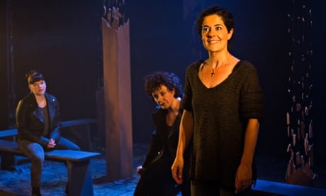 Anita Vettesse, Lorraine McIntosh and Helen McAlpine wear black on stage in Beowulf