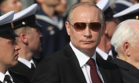 Vladimir Putin at a navy parade in Severomorsk
