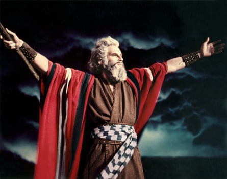 Charlton Heston as Moses in Cecil B DeMille's The Ten Commandments (1956).