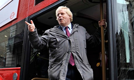 Boris Johnson on a London bus
