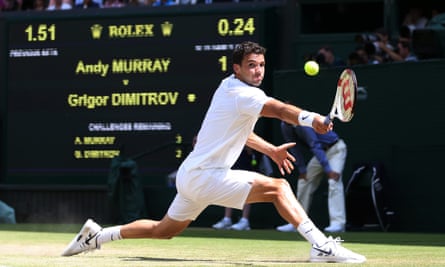 "Dimitrov, he's one to watch," says one of the data entry team as he watches the Bulgarian compete against Britain's Andy Murray in the mens quarter-final of the Wimbledon championships