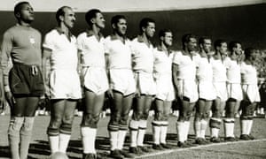 Brazil's ill-fated 1950 team, Barbosa on the left, Bigode on the right.