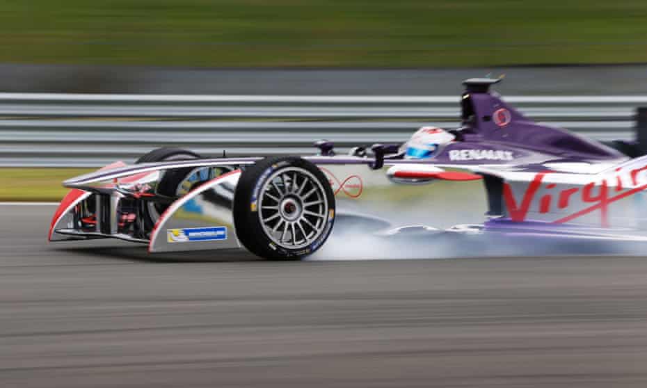 2014 Formula E Championship Virgin electric racing car during day one of Donington park test, on 3 July 2014.