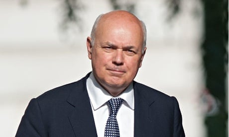 Iain Duncan Smith, the work and pensions secretary, at Downing Street
