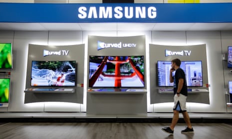 Samsung products on display. A factory in Brazil has been looted by thieves who carried away 40,000 mobile phones and computers