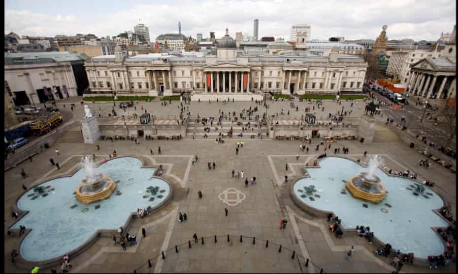 The Norman Foster-led pedestrianisation of Trafalgar Square was completed in July 2003.