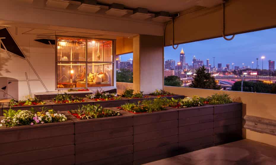 A SCADpad apartment and community garden in a multi-storey car park overlooking downtown Atlanta