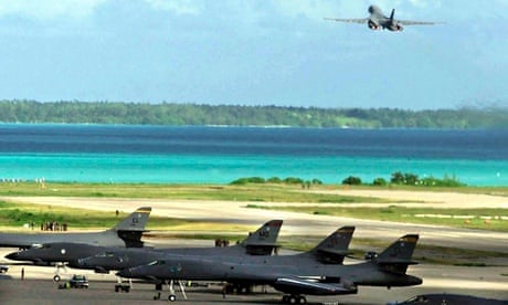 US bomber takes off from a base on Diego Garcia