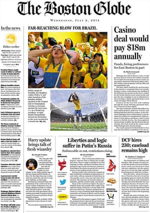 International Front Pages: The Boston Globe, US
