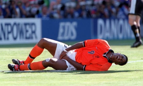 Patrick Kluivert against Argentina in 1998. This wasn't his goal celebration.