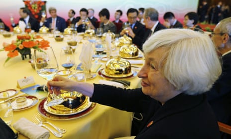 Janet Yellen at a dinner in Beijing.