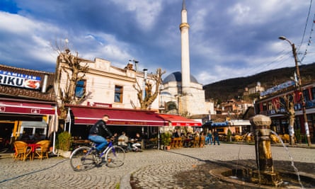 Prizren's main square and the Sinan Pasha mosque