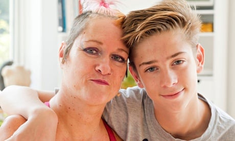 Alison Lapper, with her son, Parys, 14