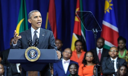 Barack Obama addresses the Washington Fellowship for Young African Leaders in Washington DC in July.