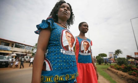 Ghanaian women show their support for Barack Obama during the US president's visit to Africa in July 2009.