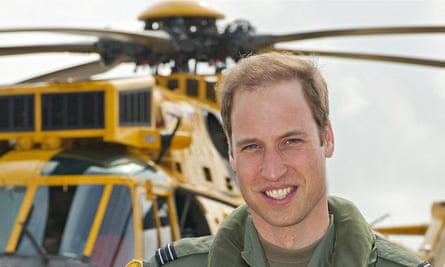 Prince William with a helicopter