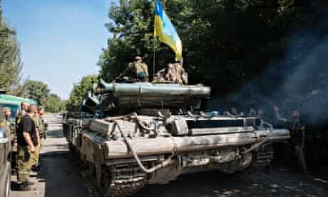 Ukrainian tank near Donetsk