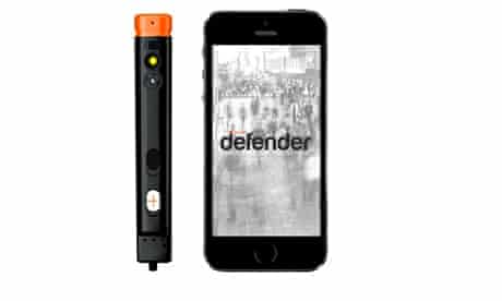 The Defender pepper spray smartphone app