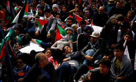 A rally for peace in Gaza, in Santiago, Chile.