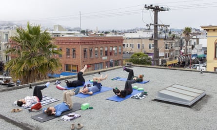 Yoga on the roof of 20Mission