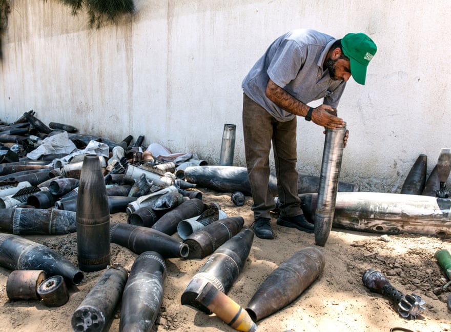 Hom was working amid a heap of explosives – with minimal to no protection. Photograph: Sean Smith
