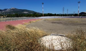 An abandoned training field at the Olympic Village