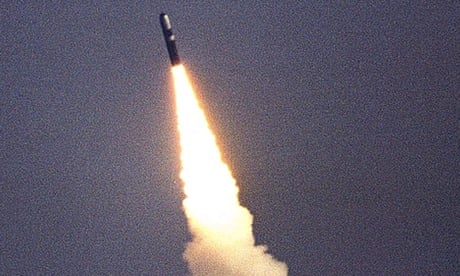 Trident missile in flight