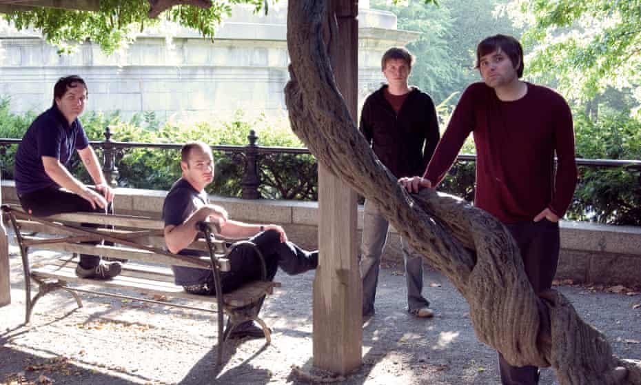 Death Cab For Cutie from left, Nick Harmer, Jason McGerr, Chris Walla and Ben Gibbbard are photographed in New York's Central Park, Aug. 18, 2005.