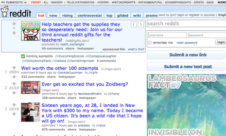 The Reddit front page.