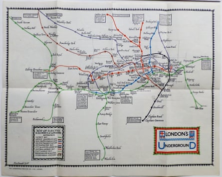 Max Gill's London Underground System map, 1922, pre-dating Harry Beck's design.