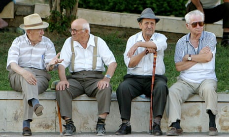 Old men sat on bench