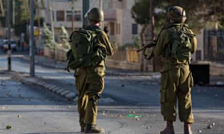 IDF soldiers at a checkpoint in Bethlehem, West Bank.