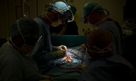 Surgeons perform an operation at the Evelina London Children's hospital.