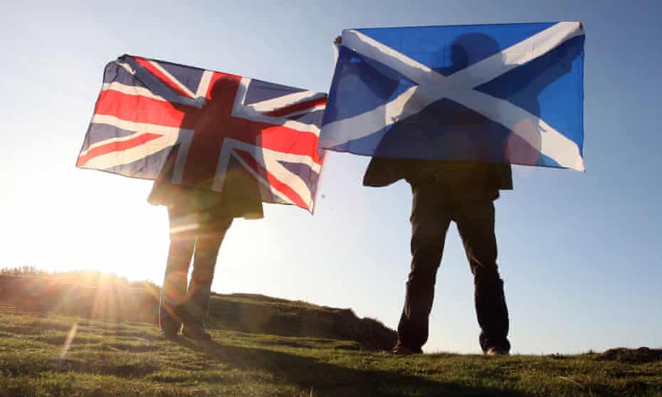 Scotland flag and England flag