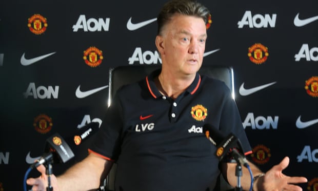 Manchester United manager Louis van Gaal speaks to the media before their game against Swansea City.