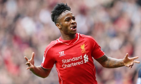 Raheem Sterling celebrates after scoring for Liverpool against Southampton