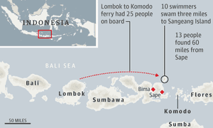 Sinking Map Indonesia Java Indonesia Boat Sinking