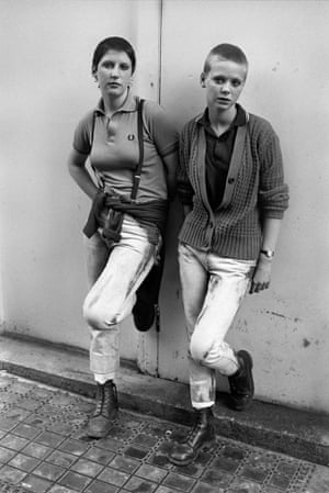 Two skinhead girls photographed on a Bank Holiday in Brighton (this is the image later used by Morrissey on the 'You Arsenal' tour).