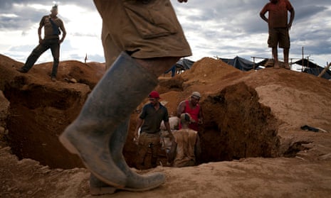 Illegal miners in search of gold in Venezuela's southern Bolivar state